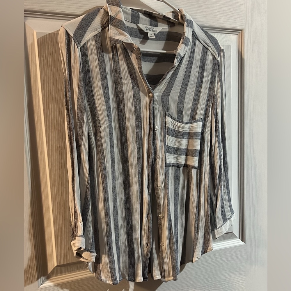 Striped Button-Up Shirt